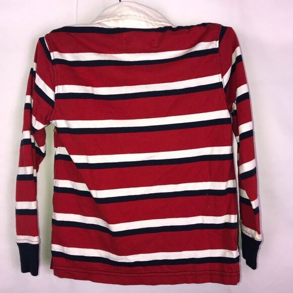 Chaps Long Sleeve Striped Collard Rugby T-Shirt - Picture 2 of 4
